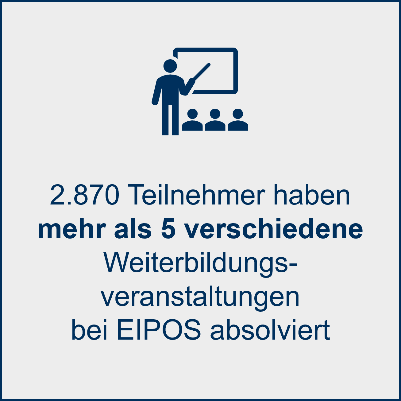 2.870 Teilnehmer haben mehr als 5 verschiedene Weiterbildungsveranstaltungen bei EIPOS absolviert