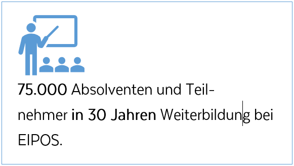 75.000 Absolventen und Teilnehmer in 30 Jahren Weiterbildung bei EIPOS.