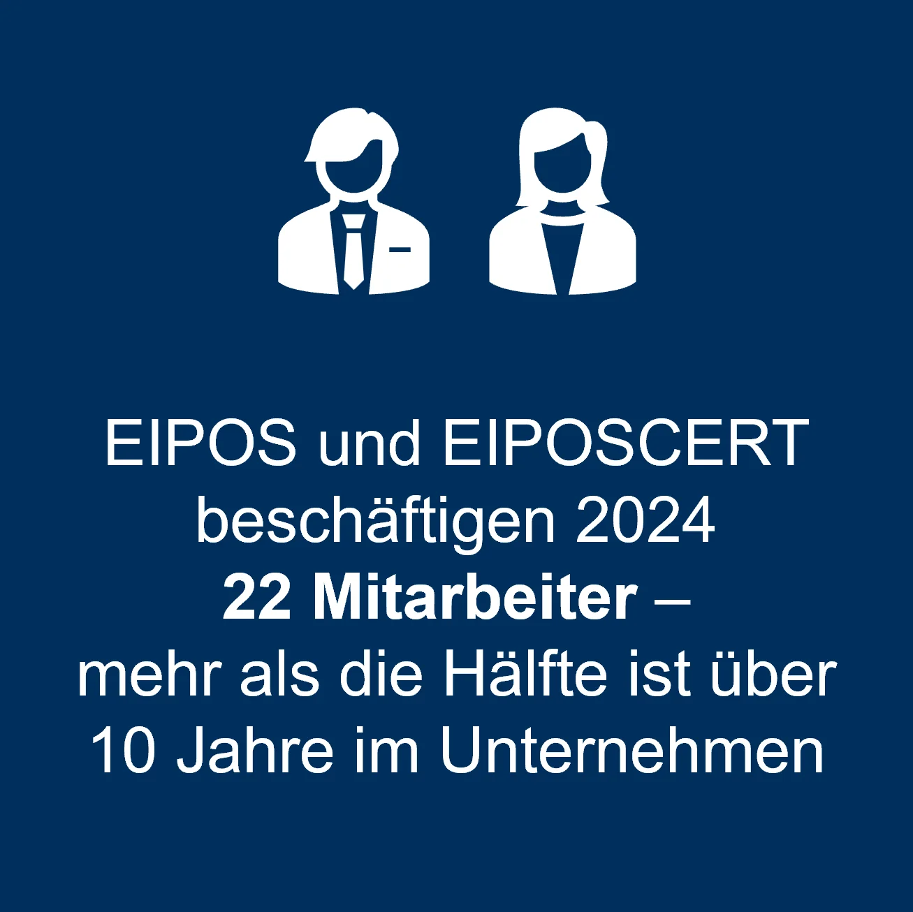 EIPOS und EIPOSCERT beschäftigen 2024 22 Mitarbeiter – mehr als die Hälfte ist über 10 Jahre im Unternehmen